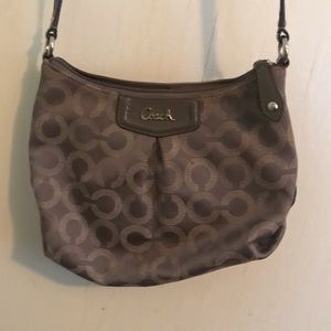 Coach gray crossbody bag thin leather strap